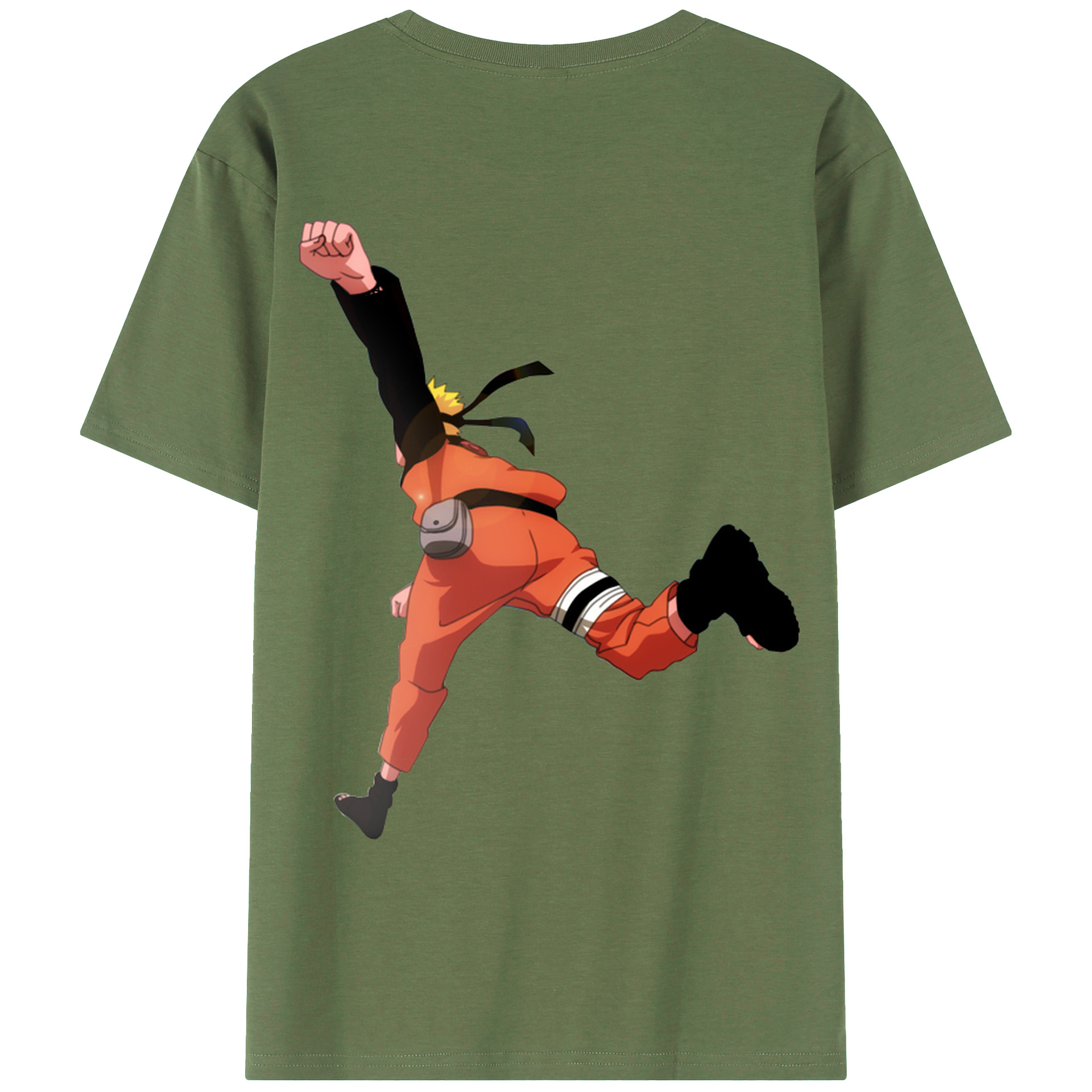 （画像用） NARUTO -ナルト- うずまき ナルト Uzumaki Naruto 綿100％ メンズ半袖Tシャツ（バックプリント） 通気性